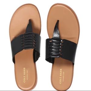 COLE HAAN Felix Blsck.Grand T-strap Sandals size 10